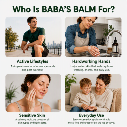 Baba’s Balm glide-on botanical skin care for everyday use across different ages and skin needs