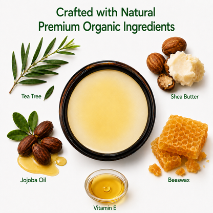 Baba’s Balm Premium Tea Tree Skin Balm, Rashes and Dry Skin, Antifungal Defense for Athlete’s Foot, Jock Itch, Chafing, Bug Bites & Eczema