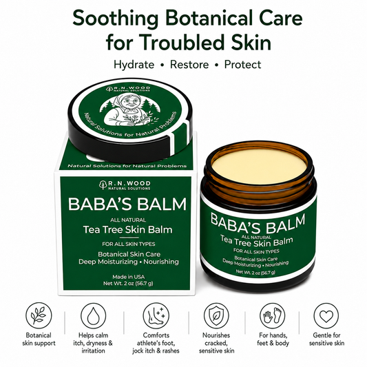Baba’s Balm Premium Tea Tree Skin Balm, Rashes and Dry Skin, Antifungal Defense for Athlete’s Foot, Jock Itch, Chafing, Bug Bites & Eczema